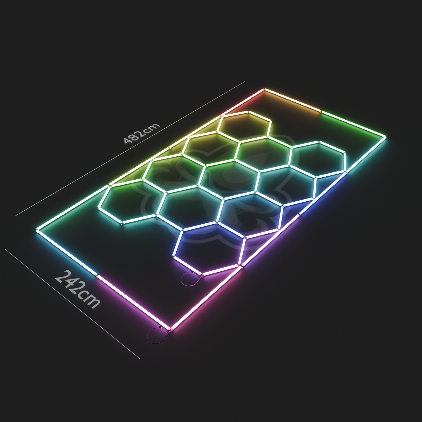 Hexagon LED System 15er mit Rahmen RGB