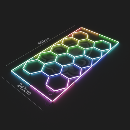 Hexagon LED System 22er mit Rahmen RGB