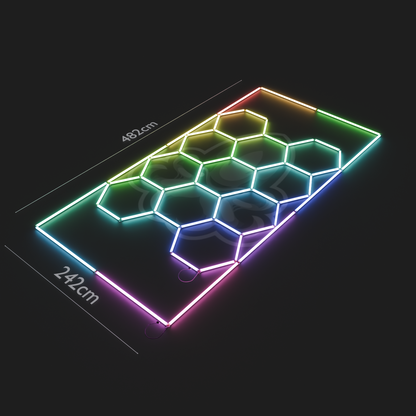 Hexagon LED System 15er mit Rahmen RGB