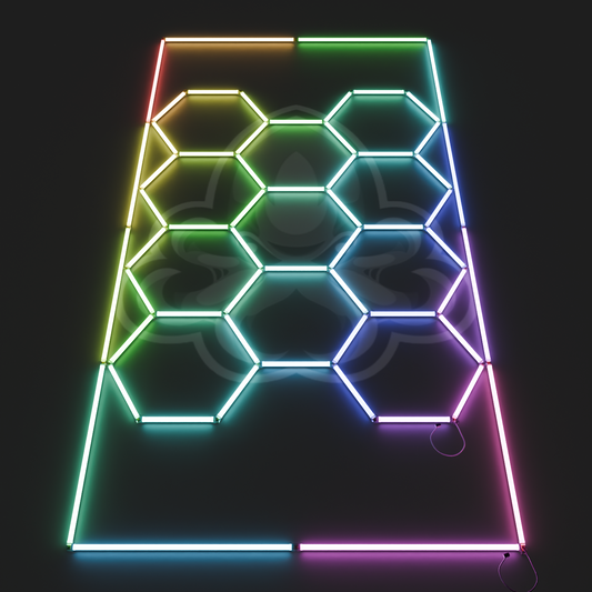 Hexagon LED System 15er mit Rahmen RGB